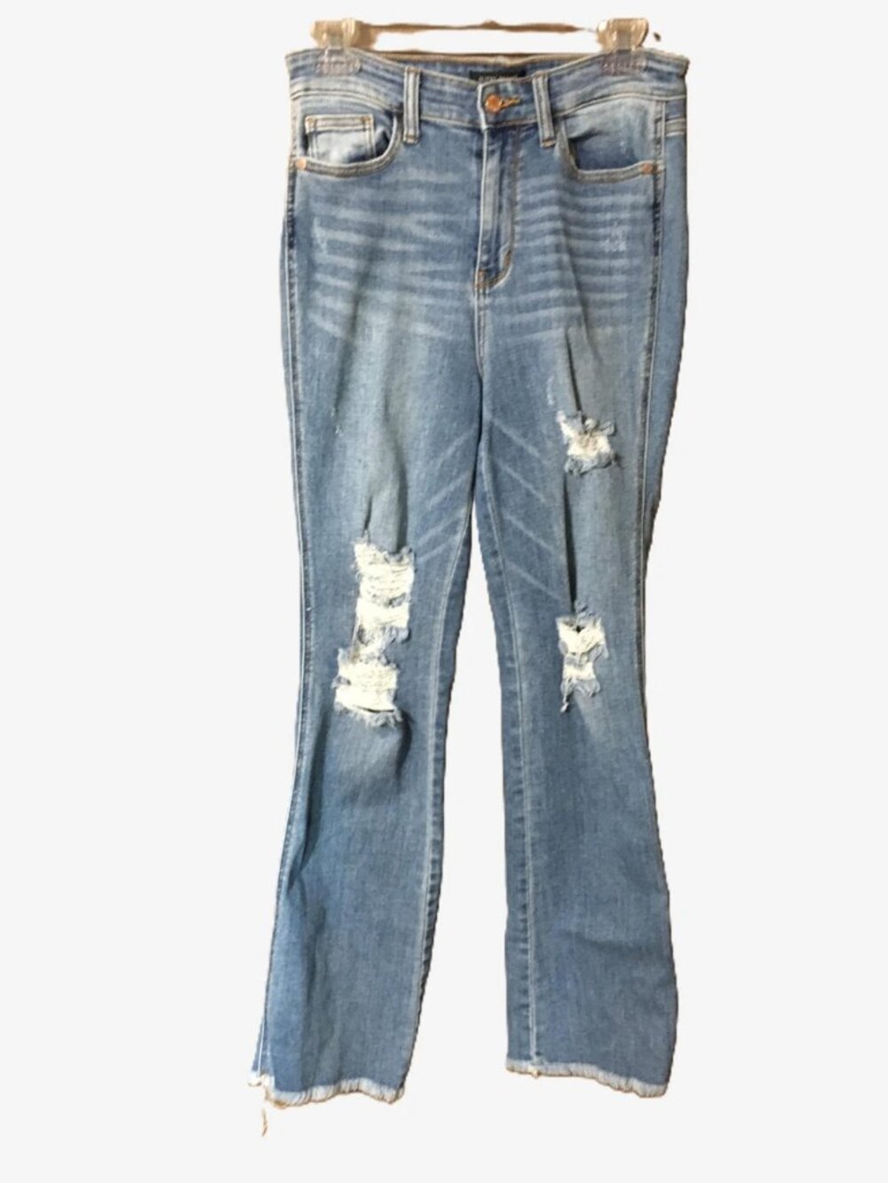 Judy Blue Women's Boot Cut Faded Blue Distressed Denim Jeans-Size 7/28